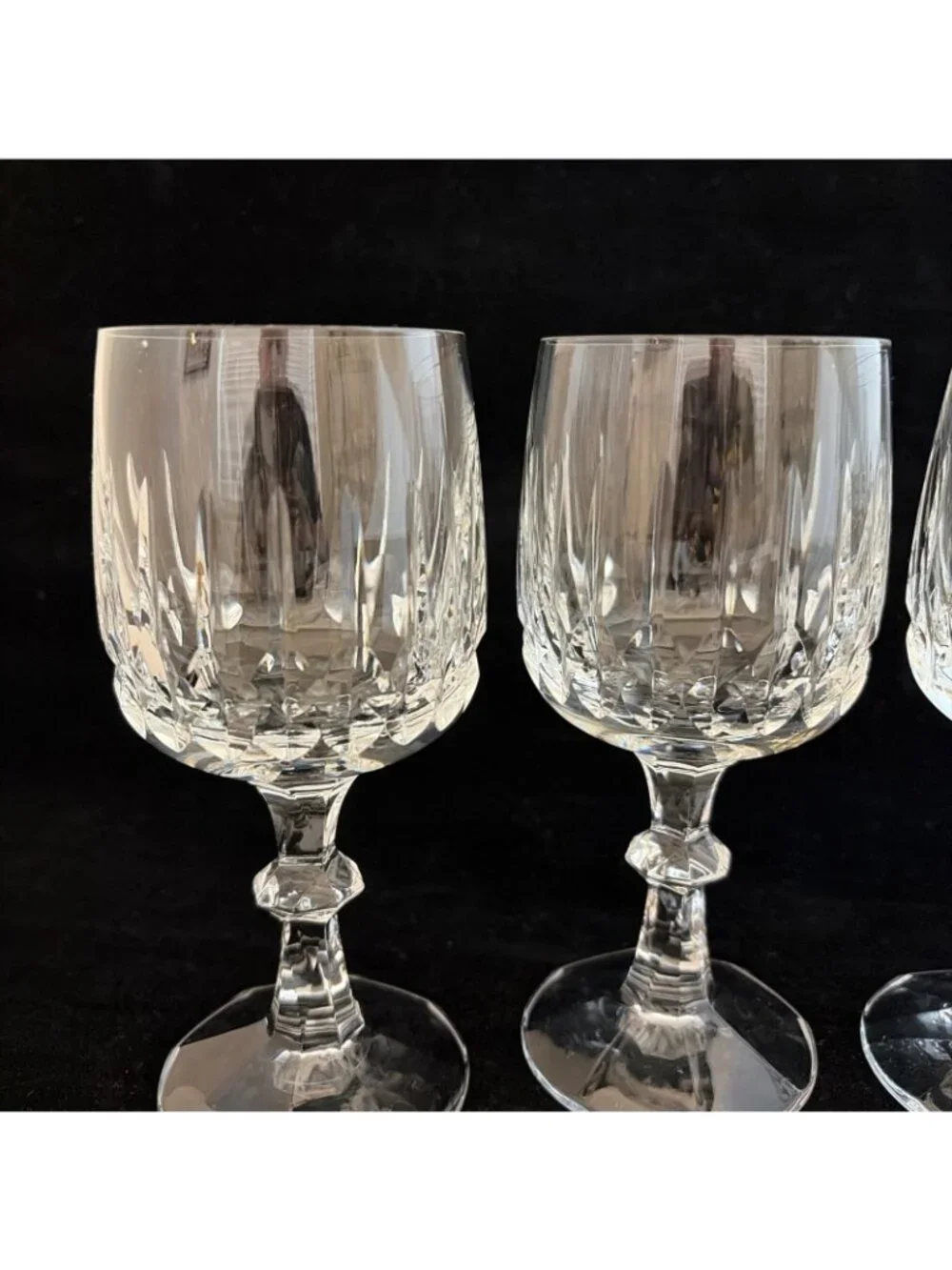 Nachtmann Germany Cut Crystal Wine Goblets Set of 4 6.25